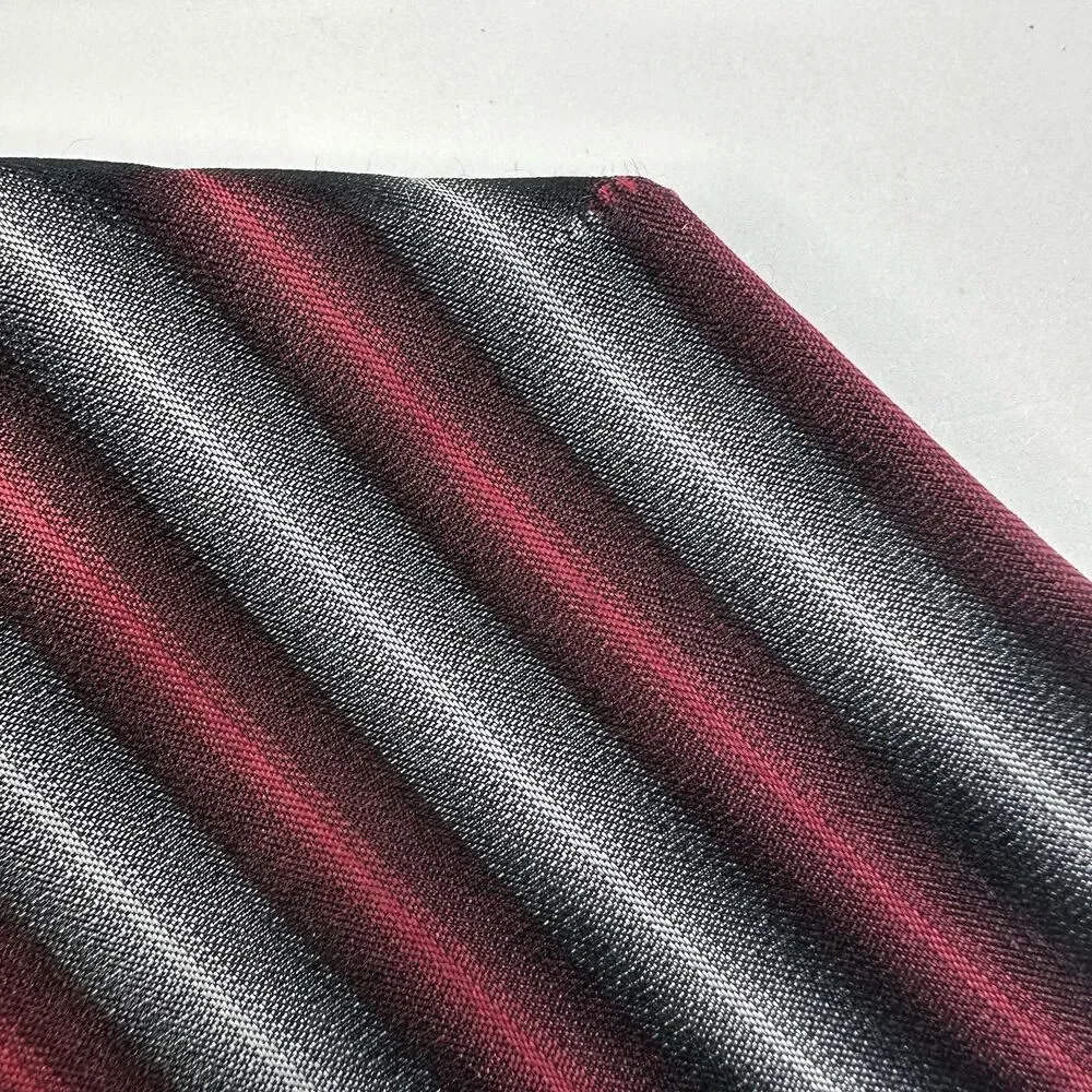 Joseph & Feiss Silk Tie Black Red Gray Diagonal Stripe Men Necktie 59 x3.75 Flaw